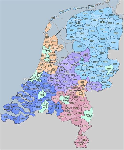 Netnummers / kengetallen van Nederland.